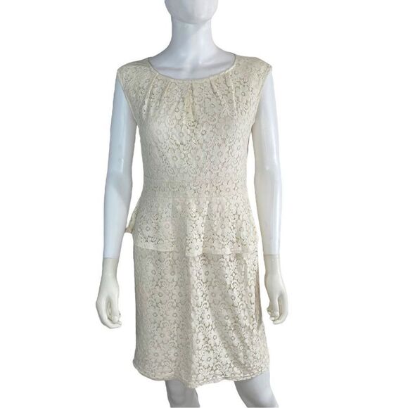 Spense Women’s Size 10 Party Dress Floral Cream Sleeveless Back Buttons - Picture 1 of 8